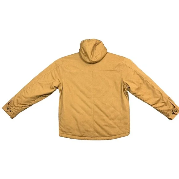 Wolverine Mens Grayson Insulated Work Jacket L Tan-Brown Canvas Full Zip Hooded Vests